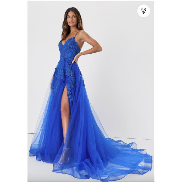 Lulus Sequin Embroidered Tulle Everlasting Enchantment Maxi Dress Size: M - Picture 6 of 8